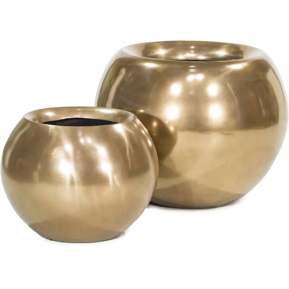 Bac plastique et pigments bronze Ø45cm h35cm ext. Boule bronze