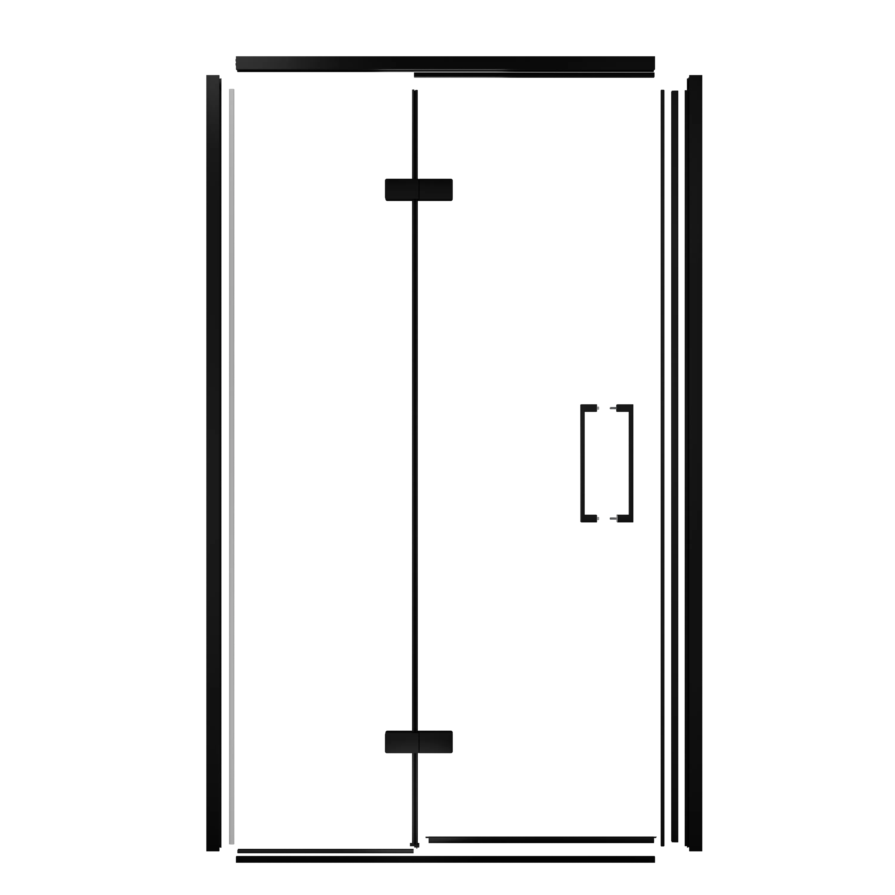 Balmani Senses Design 120 cm gauche ensemble de profils pour porte pivotante niche noir mat