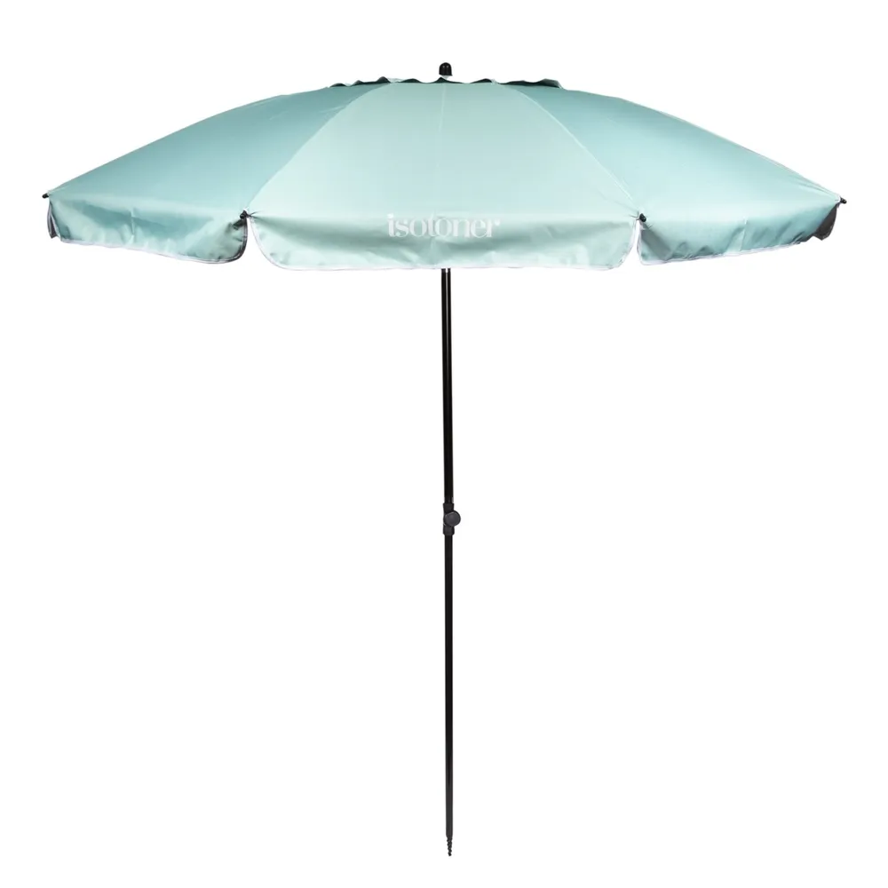 Parasol de plage inclinable, coloris vert d'eau - D.160cm